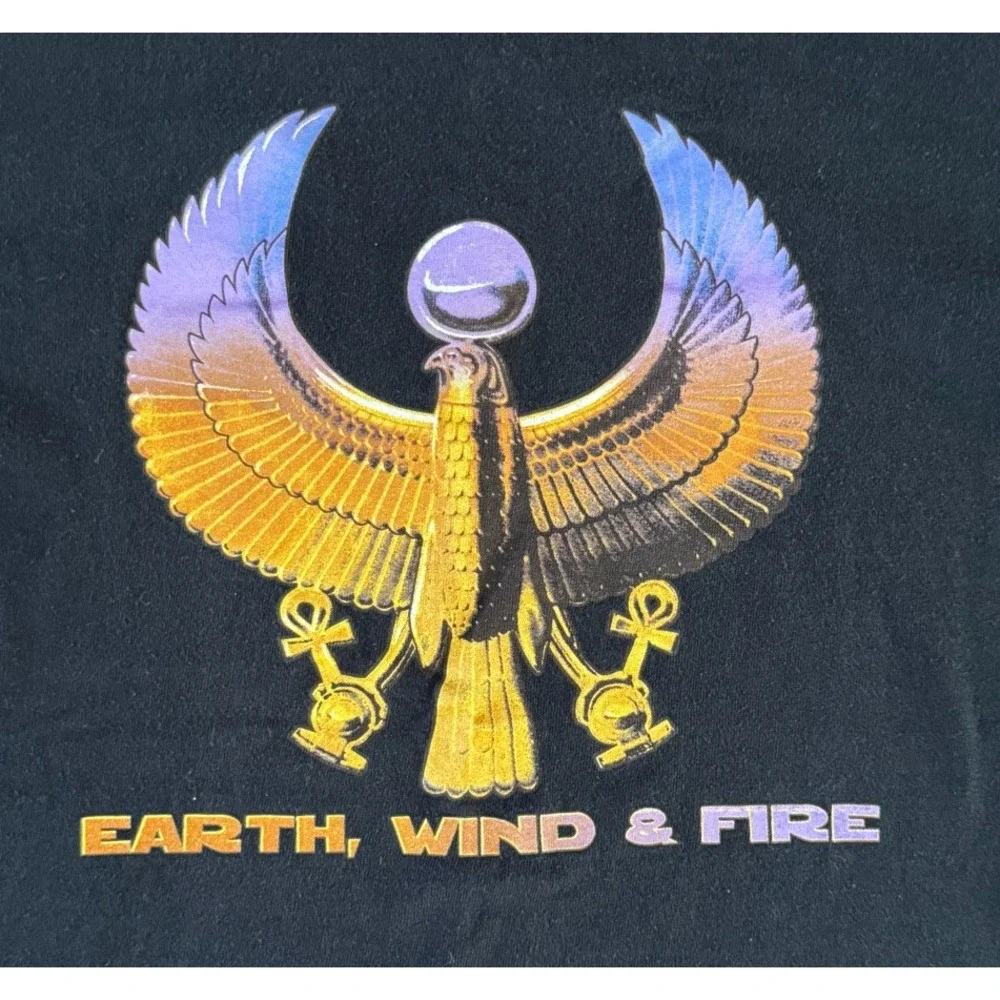 Earth Wind & Fire Shirt Medium Anvil Black It Begins With A Dream Band Tee